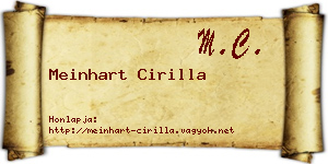 Meinhart Cirilla névjegykártya